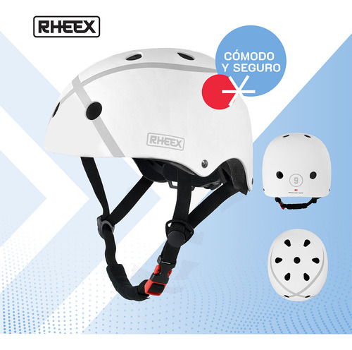 Casco Urbano Para Monopatín Bici Con Ventilación Y Confort Blanco L