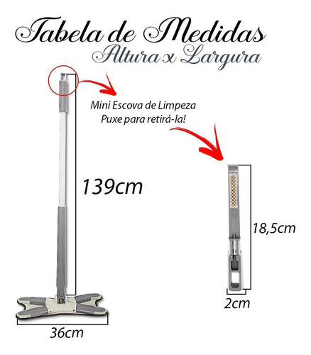 Mop Limpeza Xmop Com Esfregão De Microfibra Piso Laminado