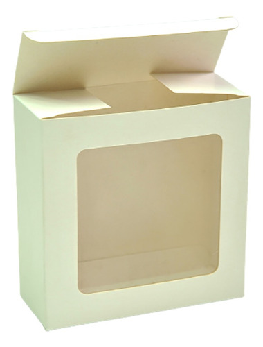 Caja Blanca Con Ventana 10 X 10 X 4 Cm Pack Por 25 Unidades