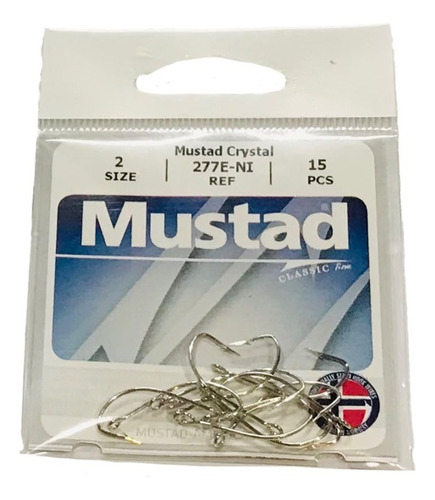 Anzuelos Mustad Crystal Pejerrey 277e-ni Nº 2 Ex 277f