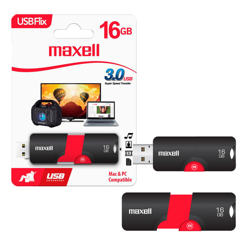 Pendrive Usb 3.0 16gb Maxell Flix Compatible Mac Y Windows