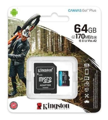 Cartão De Memória Micro Sdxc 64gb 4k Kingston Sdcg3/64gb Nfe