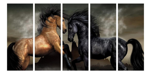 Quadro Decorativo Cavalos Árabes 140x65