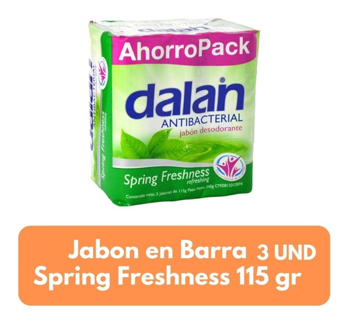 Imagen 1 de 2 de Dalan Jabón Barra Spring Freshness 3-pack 115gr 24 Paqxbulto