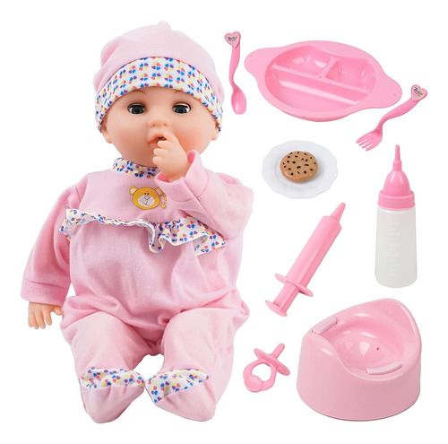 Muñeca De Bebé Interactiva De 16 Pulgadas Rosa