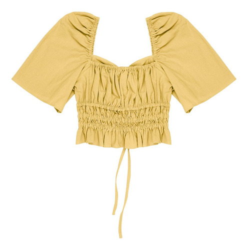 Blusa Dama Amarillo Manga Corta Mundo Terra 153504