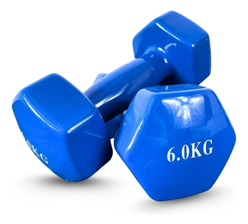 Mancuerna Pesa Vinyl 6 Kg Gym Entrenamiento Kit 2 Piezas