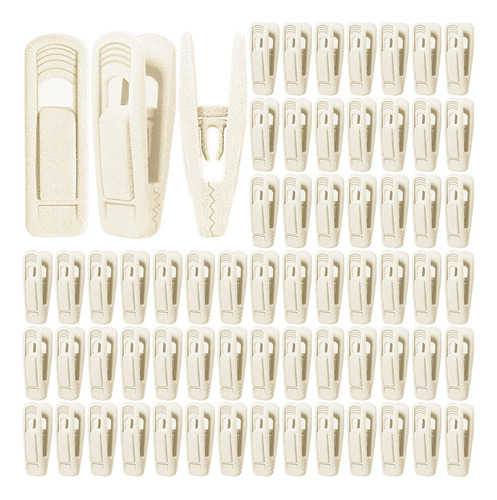 120 Ganchos De Terciopelo Beige, Resistentes, Antideslizante