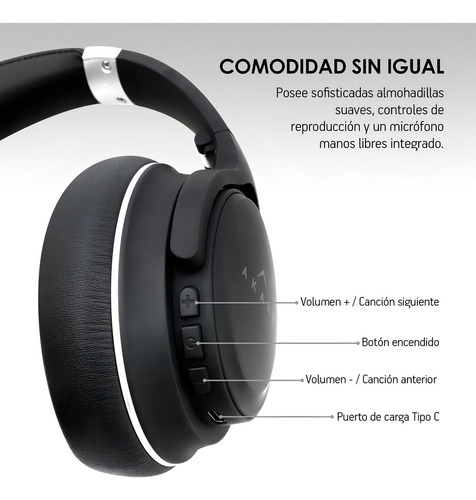 Akane Audifonos Inalambricos Bluetooth 5.0 Premium Con Sonido High Definition, Tipo Diadema Con Microfono Integrado Para Funcion De Manos Libres, Audifonos Con Cable Aux 3.5mm Incluido De 1.2 M