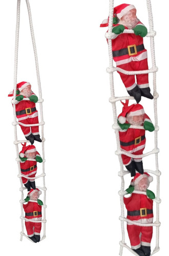 Mono Escalera De Navidad Decorativa Con Santa Viejo Pascuero