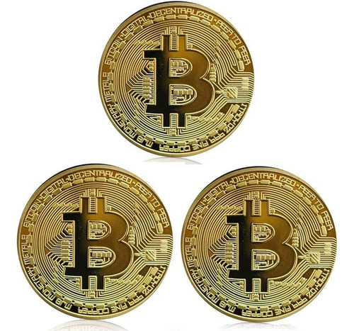 Bitcoin Moneda Fisica Metal Decorativa Coleccionable Premium