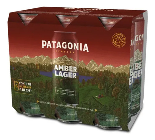 Cerveza Patagonia Amber Lager 410 Ml Pack X6 Latas