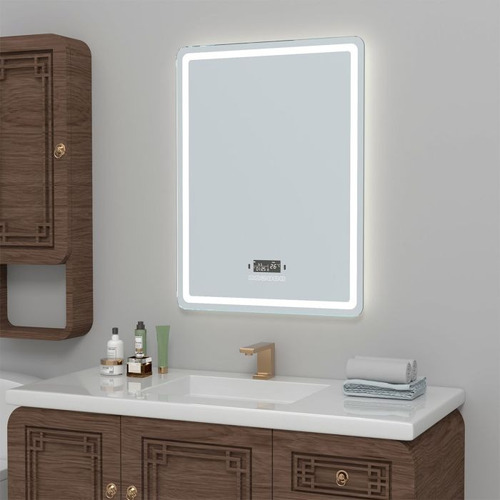 Espejo Led Gloa Gl354rvp 60x80cm Bluetooth Antiempañante Gris