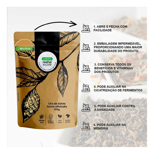 Chá De Sálvia - Salvia Officinalis - L. - 100g