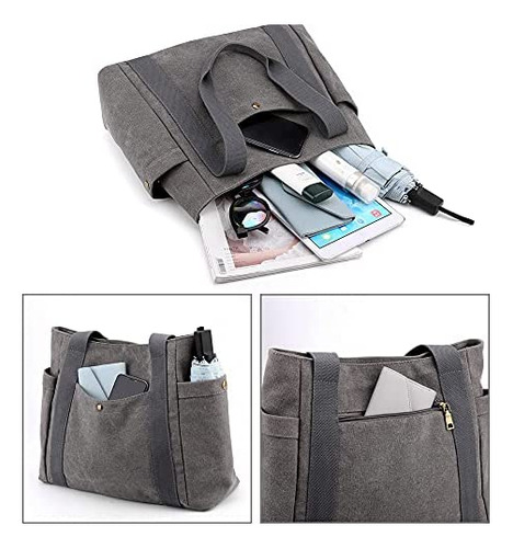 Bolsos De Mano De Lona Para Mujer Bolso De Hombro Informal R