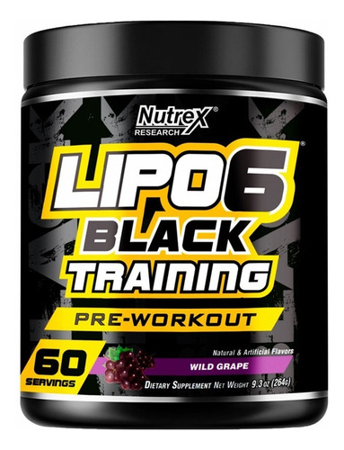 Lipo6 Black Training Pre-workout - 60 Servicios - Nutrex