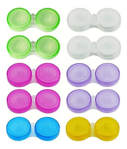 10 Estuches Para Lentes De Contacto Pack De Varios Colores