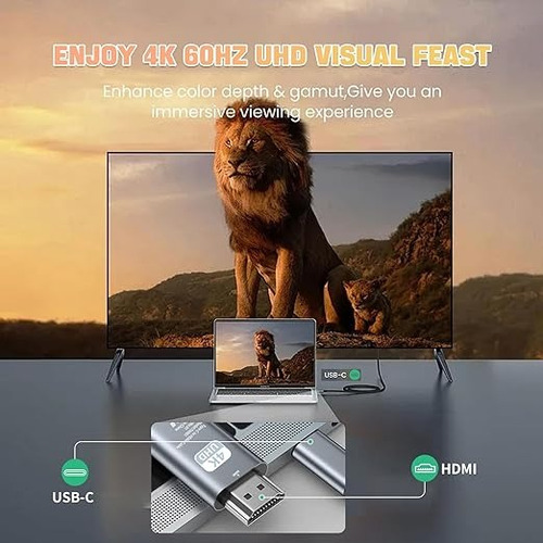 Cable Adaptador Usb Tipo C A Hdmi Thunderbolt 3/4 4k@60hz,3m