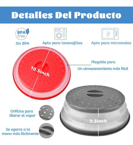 2pcs Tapa Para Microondas Plegable De Silicona, Cubierta De