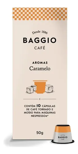 Café Expresso Caramelo Aromatizado Baggio Cápsulas Compatível Nespresso 10 Unidades