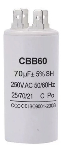 Capacitor Marcha Condensador Para Bomba De Agua 70uf 250vac