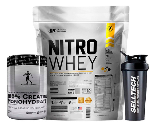 Nitro Whey 3kg Chocolate+creatina Kevin Levrone 500gr