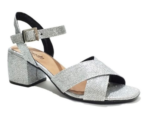 Imagen 2 de 4 de Sandalias Alma Glitter Plata