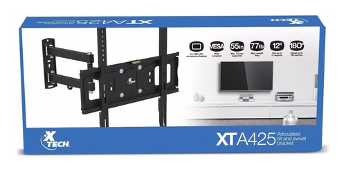 Imagen 7 de 7 de Soporte Tv Led 32-55'' Xtech Xta-425 Incl +/-12° Gira 180°