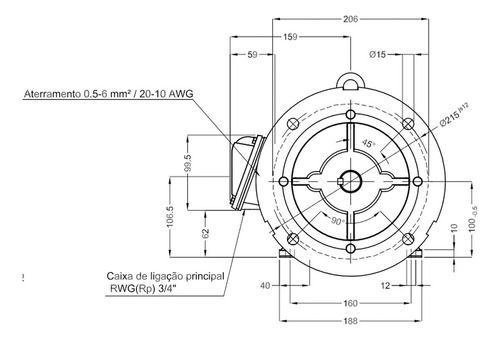 Motor Elétrico Weg 5cv 220/380v 2 Polos Alta Rotação 3 Fases