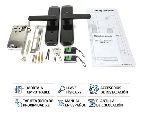 Imagen 7 de 8 de Cerradura Biometrica Digital Smart Huella Tarjeta App Seguro