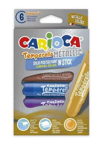 Témperas Carioca Temperello Caja X 6 Colores Metalizados