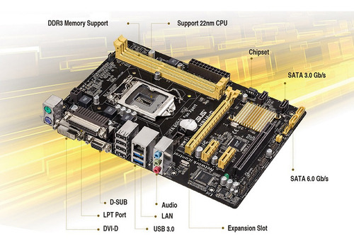 Imagen 2 de 4 de Tarjeta Madre Lga 1150 Asus H81 4ta Gen Ddr3 Usb 3.0 Dvi