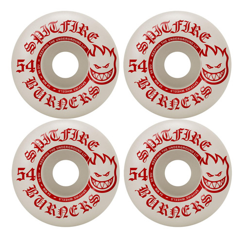 Ruedas De Skate Spitfire Burners 54 Mm 99a Blanco/rojo