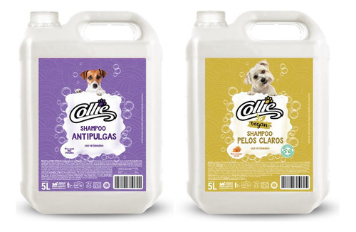 Shampoo Antipulgas 5l + Shampoo Pelos Claros 5l - Collie