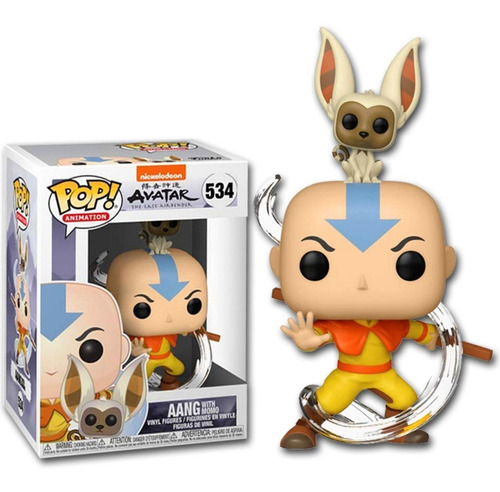 Pop! Funko Aang With Momo #534 | Avatar A Lenda De Aang