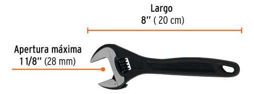 Llave Perico Ajustable 8´ Acero Pavonado Industrial 15501
