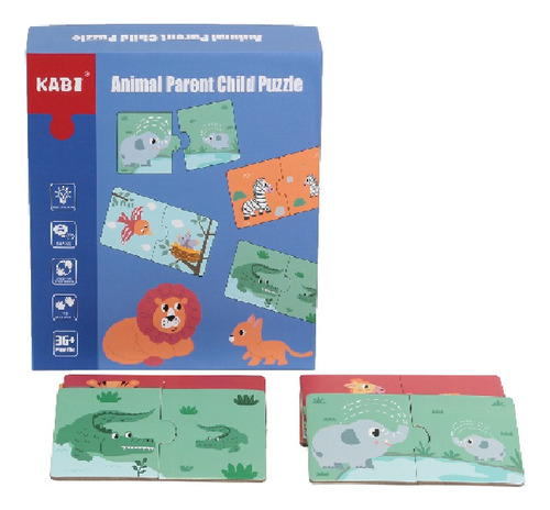 Puzzle Montessori Animales Y Su Familia 100 Universo Binario