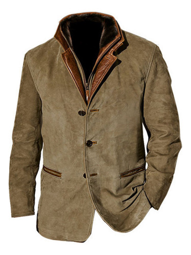 Chaqueta Vintage Para Hombre Solapa Otoño E Invierno