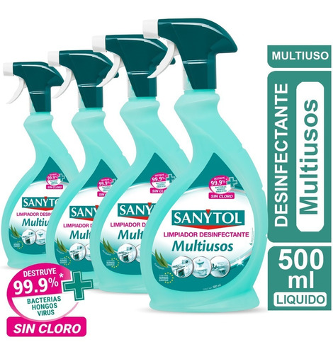 Sanytol Limpiador Desinfectante Multiusos 500ml Pack 4