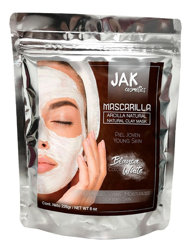 Mascarilla Facial De Arcilla Blanca 100% Natural 