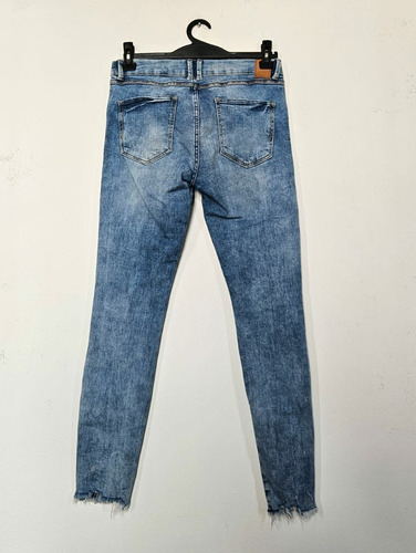 Pantalón Jean Zara Jeans Con Roturas Mujer Spandex Talle 28