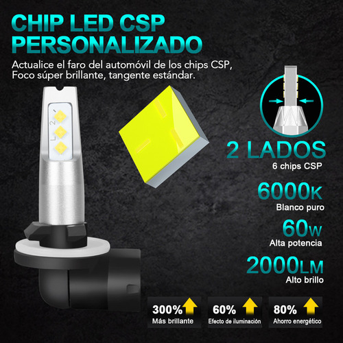 Py1.for Faros Antiniebla Led Dl H27 881 862 886 889 894...