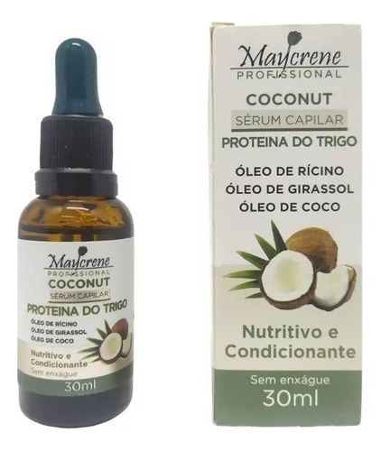 Sérum Capilar Coco E Proteína Do Trigo 30ml Maycrene