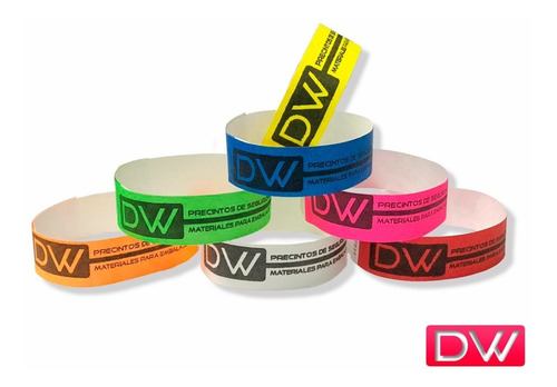 Imagen 2 de 10 de Pulseras Impresas Tyvek Identificación Eventos Vip X1000 Dw!