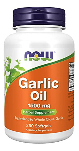 Garlic Oil 1500 Mg 250 Cápsulas Blandas Now