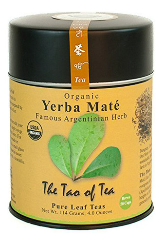 Té Tao, Yerba Mate Orgánica Argentina, Lata 4 Oz