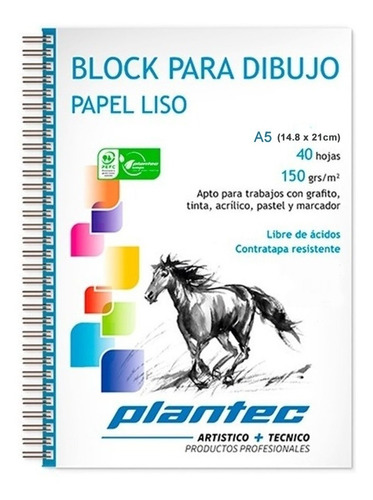 Plantec Block Anillado Lateral A5 150g Liso 40h