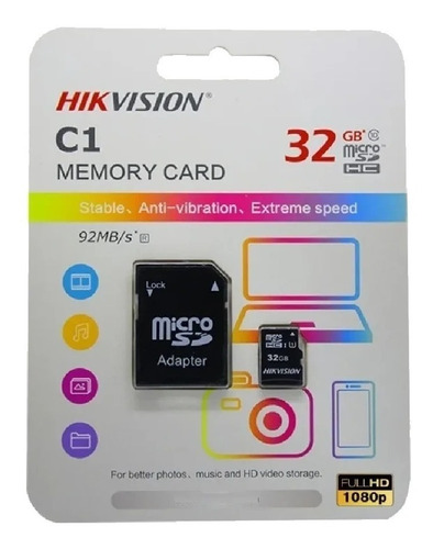 Tarjeta Memoria Microsd 32gb Clase 10 Hikvision C/adaptador