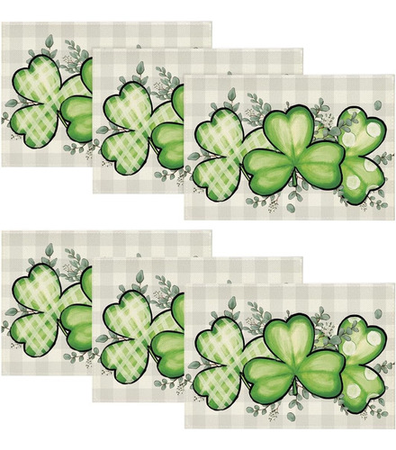 Juego De 6 Individuales Artoid Mode Shamrock St. Patrick's