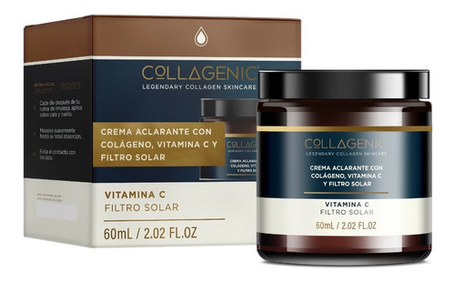 Crema Aclarante Facial 60ml Vitamina C Colageno Filtro Solar Tipo de piel Todo tipo de piel